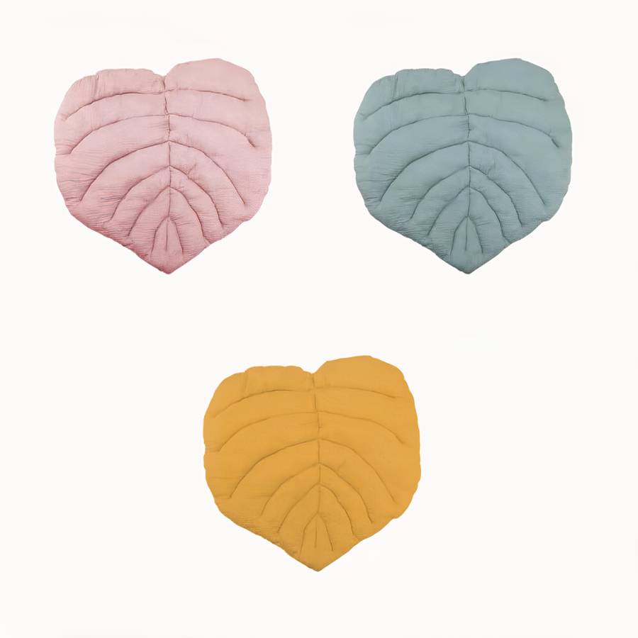 Nordic Leaf Shaped Baby Play Mat Soft Cotton Crib Blanket for Infant
