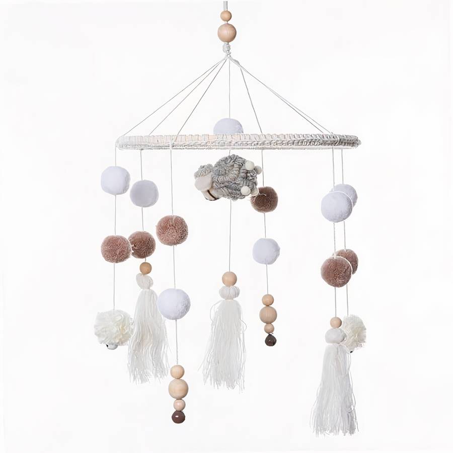 Cotton Baby Crib Rattle Organic Cotton Infant Toy Nursery Accessory