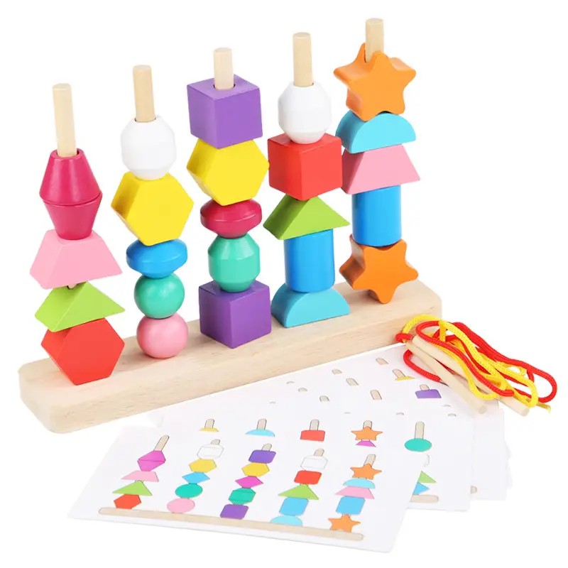 Montessori Bead and Pattern Matching Game Educational Toy for Kids
