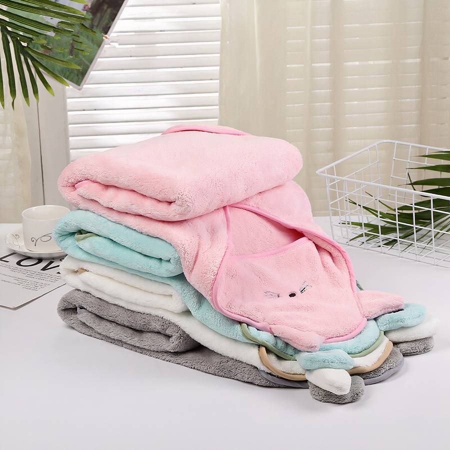 Baby Hooded Bath Towel Soft Absorbent Infant Bathrobe Wrap