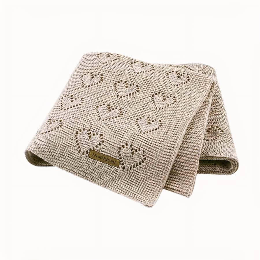 Baby Cotton Knit Blanket Soft Breathable Natural Baby Bedding
