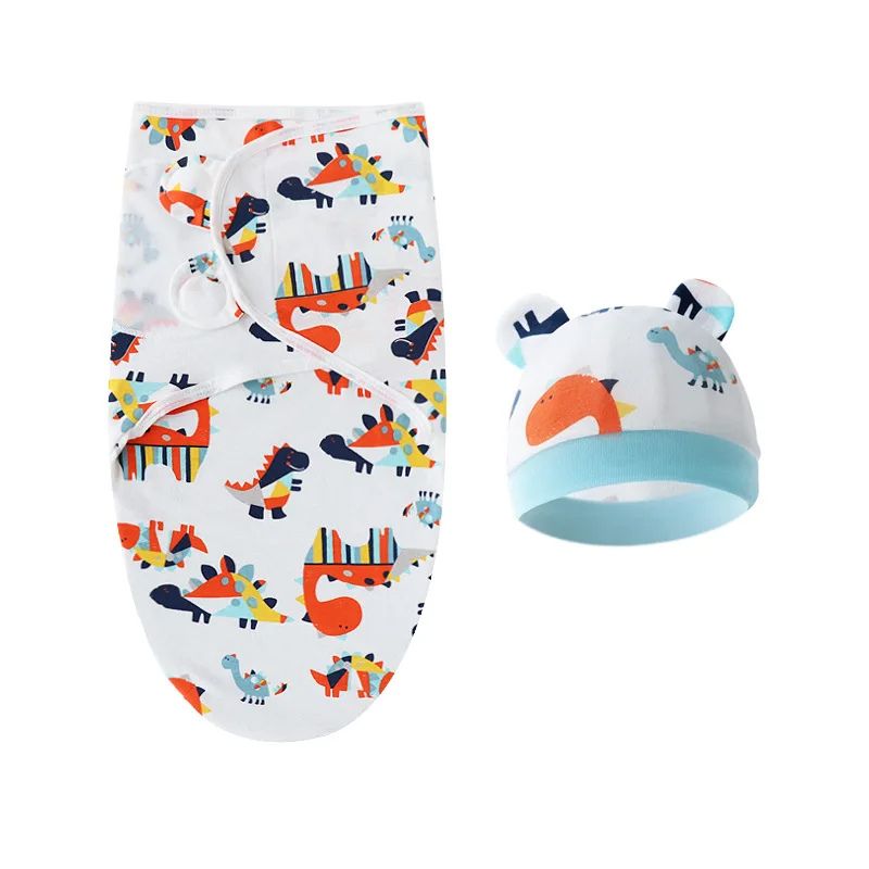 Swaddle Sleeping Bag with Matching Baby Hat for Newborns