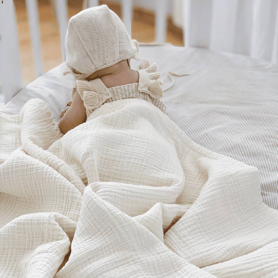 Organic Muslin Baby Blanket Soft Breathable Swaddle for Newborns