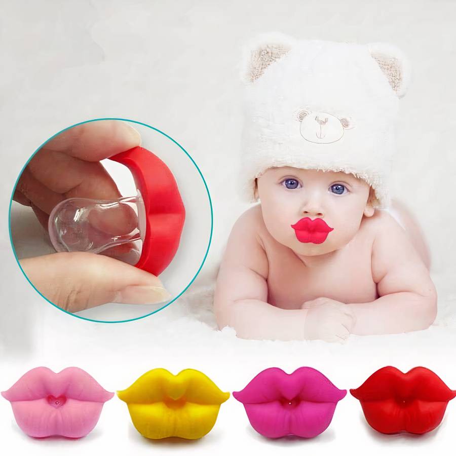 Baby Lip-Shaped Pacifier Natural Silicone Soothing Nipple for Infants