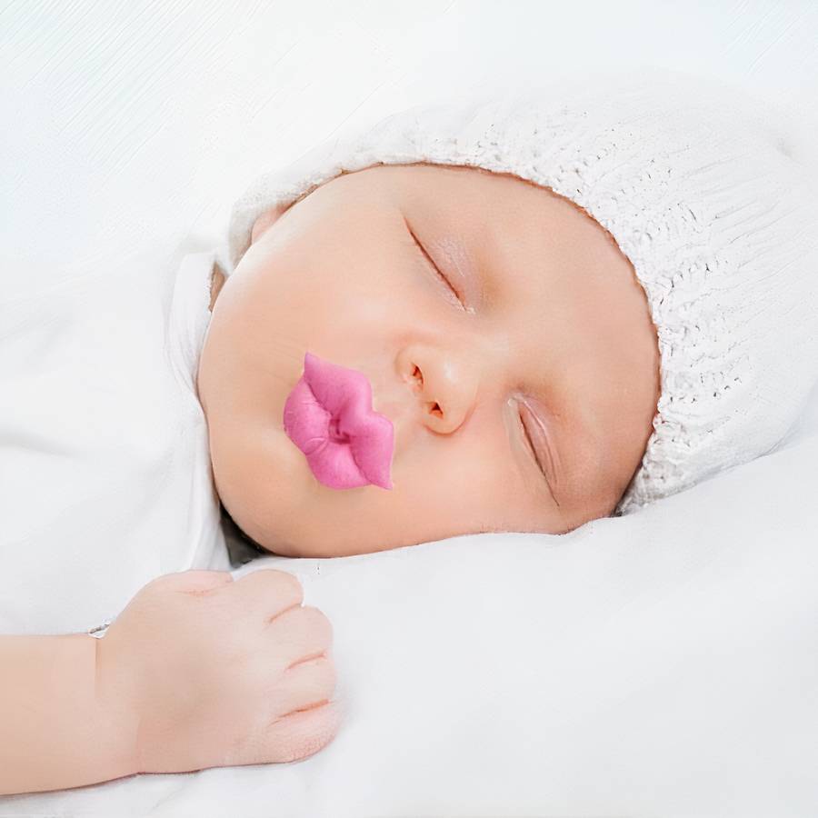 Baby Lip-Shaped Pacifier Natural Silicone Soothing Nipple for Infants