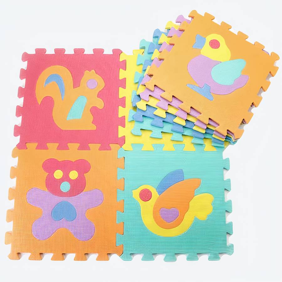 10 Piece Animal Puzzle Foam Play Mat Baby Motor Skills Development Rug