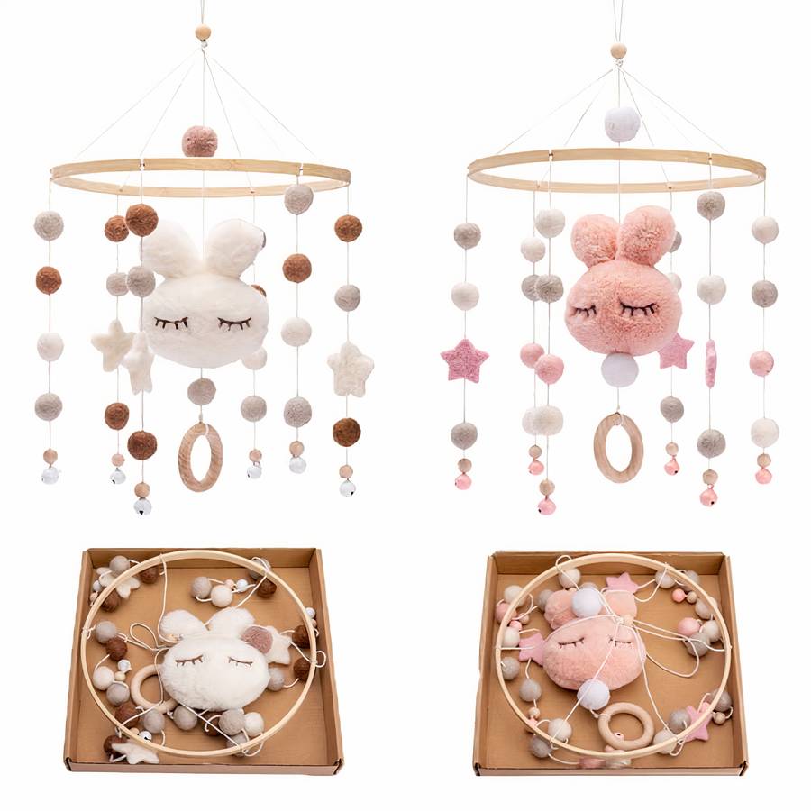 Cotton Baby Crib Rattle Organic Cotton Infant Toy Nursery Accessory
