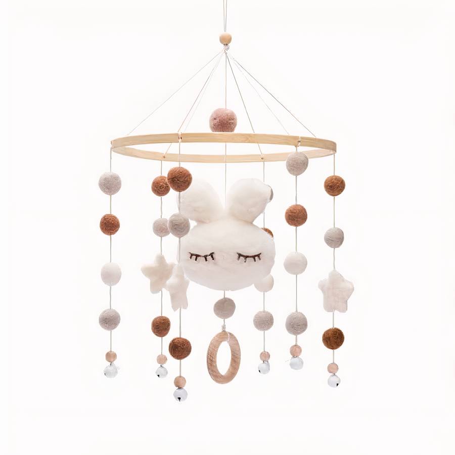 Cotton Baby Crib Rattle Organic Cotton Infant Toy Nursery Accessory