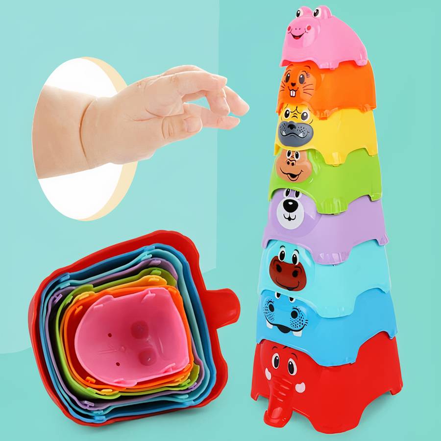 Stackable Animal Shaped Baby Toy Toddler Stacking Blocks Educational Toy for Infants
