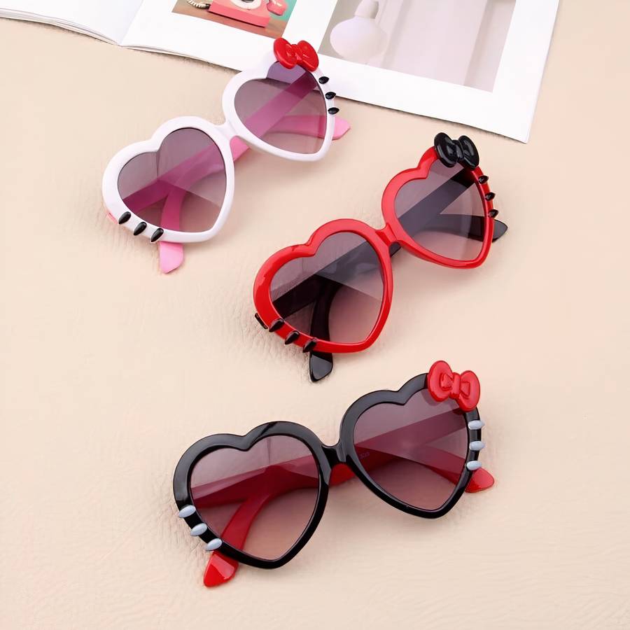 Kids Heart Shaped Sunglasses Cute Trendy UV Protection Shades for Girls Boys