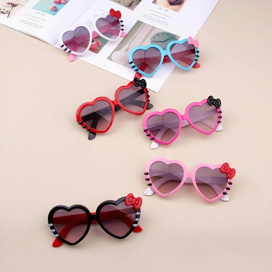 Kids Heart Shaped Sunglasses Cute Trendy UV Protection Shades for Girls Boys