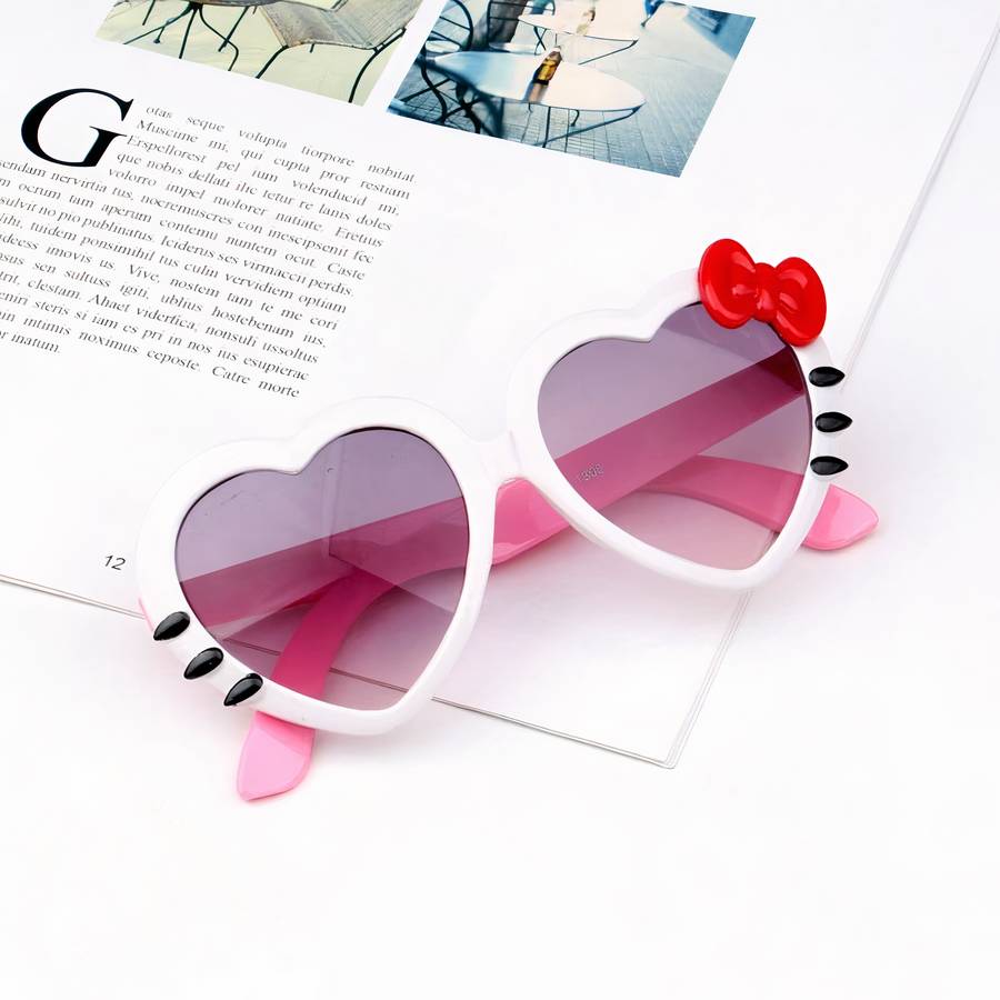 Kids Heart Shaped Sunglasses Cute Trendy UV Protection Shades for Girls Boys