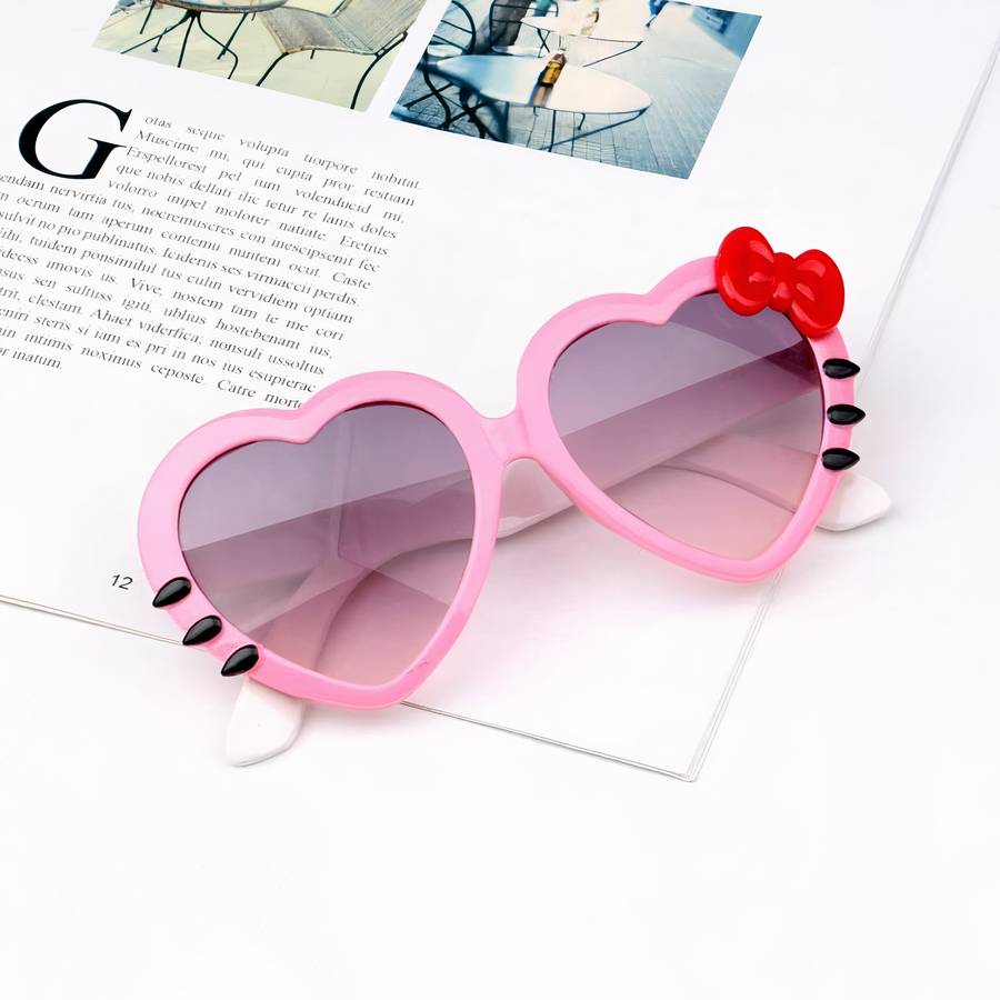 Kids Heart Shaped Sunglasses Cute Trendy UV Protection Shades for Girls Boys