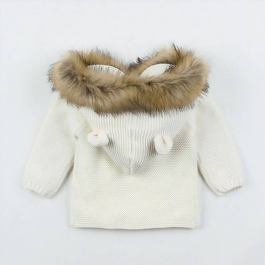 Baby Jacket with Faux Fur Collar Warm Toddler Coat Outerwear