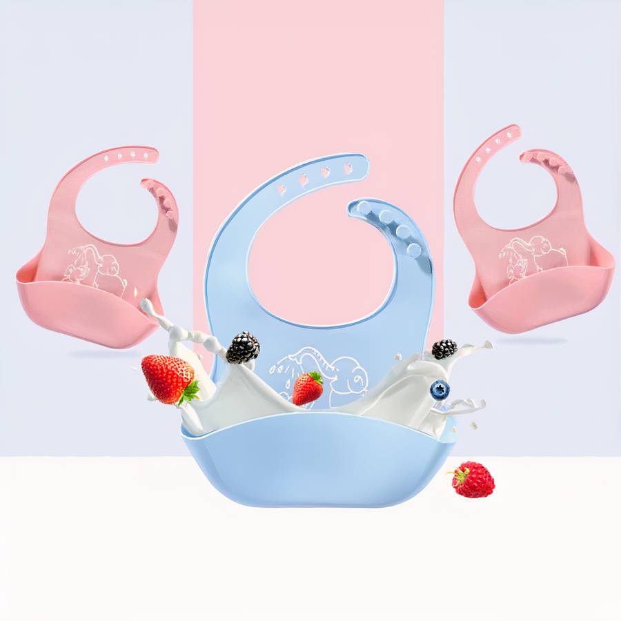 Soft Silicone Baby Bib Waterproof Easy Clean Toddler Feeding Accessory