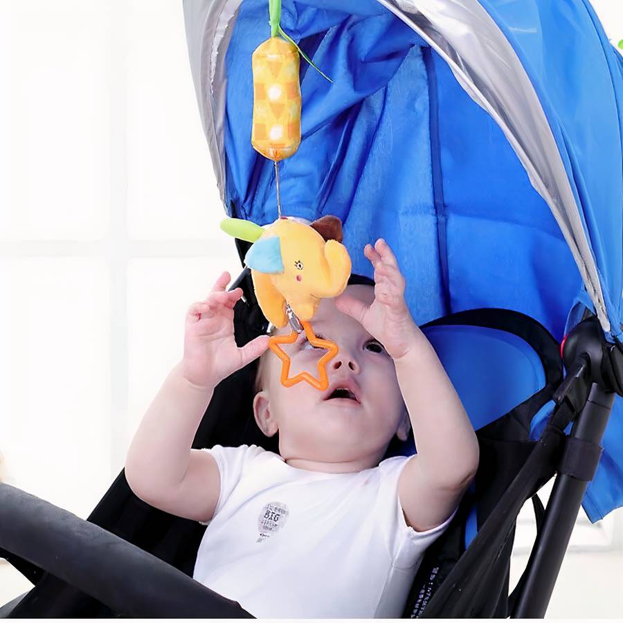 Cotton Baby Rattle Hand Plush Toy with Bell Sensory Teether for Infants