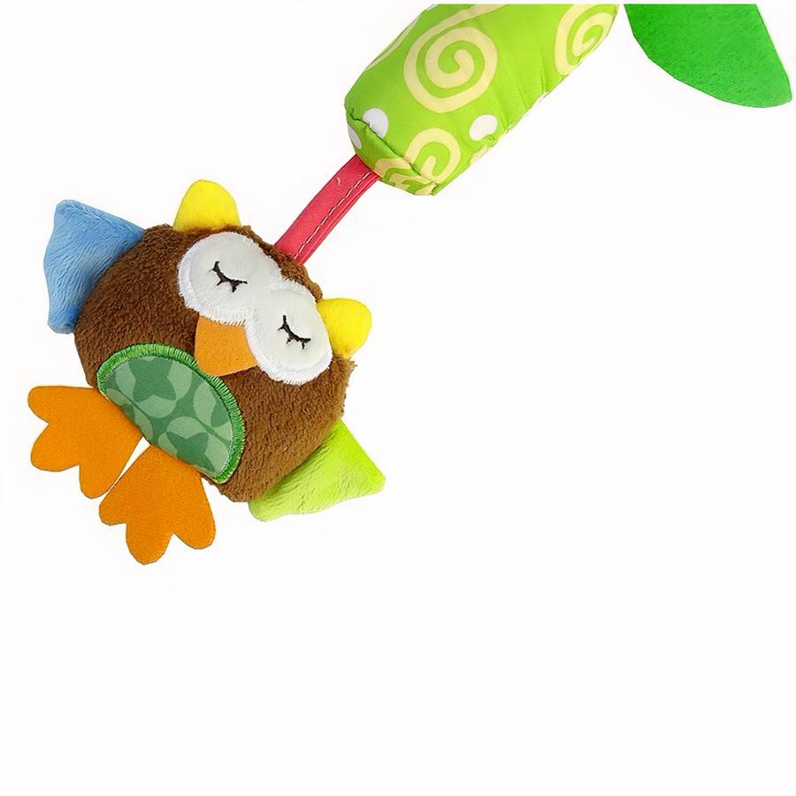 Cotton Baby Rattle Hand Plush Toy with Bell Sensory Teether for Infants