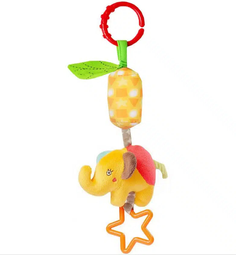 Cotton Baby Rattle Hand Plush Toy with Bell Sensory Teether for Infants