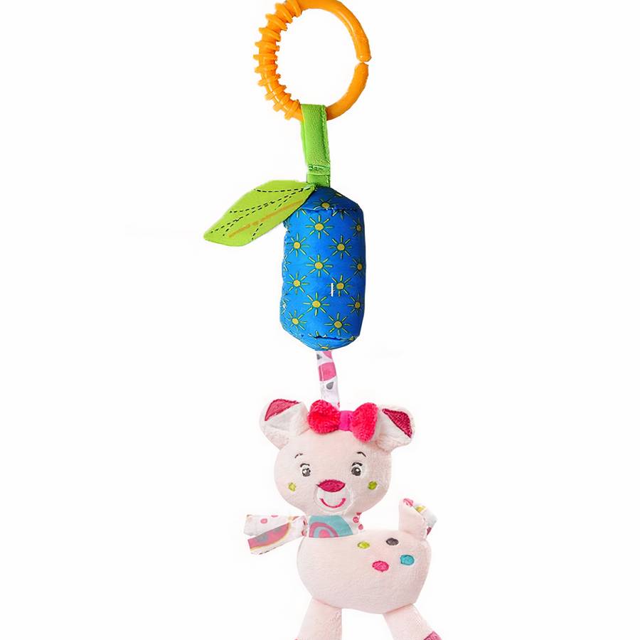 Cotton Baby Rattle Hand Plush Toy with Bell Sensory Teether for Infants