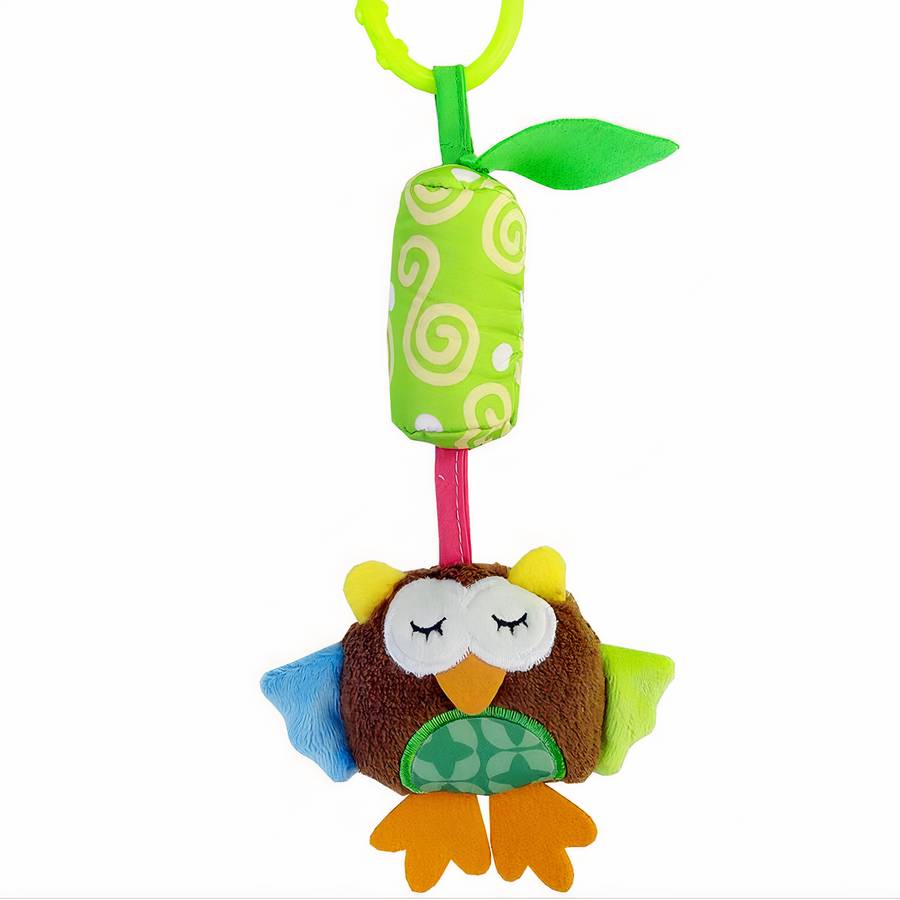 Cotton Baby Rattle Hand Plush Toy with Bell Sensory Teether for Infants