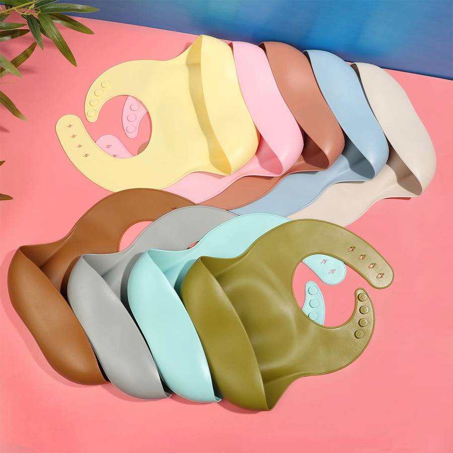 Waterproof Durable Silicone Baby Bib Easy Clean Mess Free Baby Feeding Accessory
