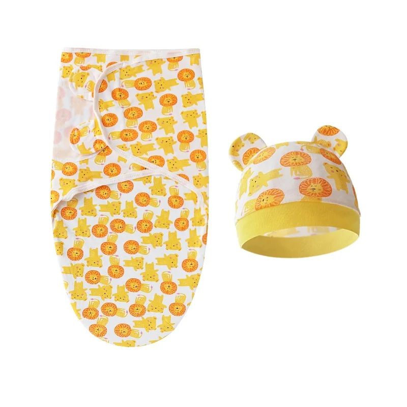 Swaddle Sleeping Bag with Matching Baby Hat for Newborns