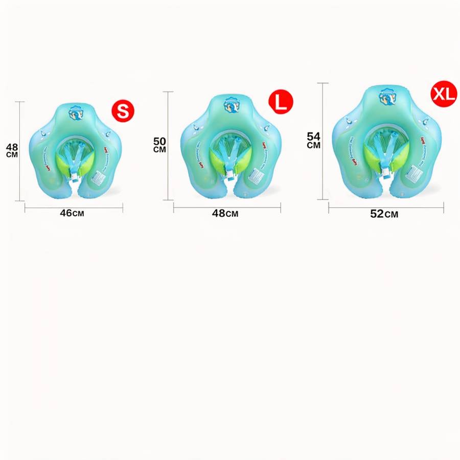 Inflatable Baby Swimming Float Ring with Safety Seat and Sun Canopy