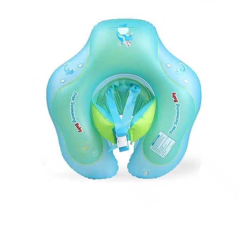 Inflatable Baby Swimming Float Ring with Safety Seat and Sun Canopy