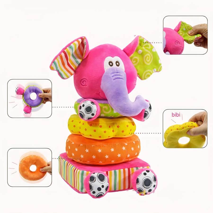 Educational Plush Elephant Toy for Toddlers Kids Learning Stuffed Animal