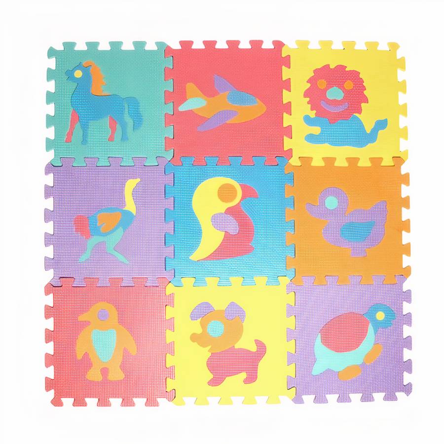 10 Piece Animal Puzzle Foam Play Mat Baby Motor Skills Development Rug