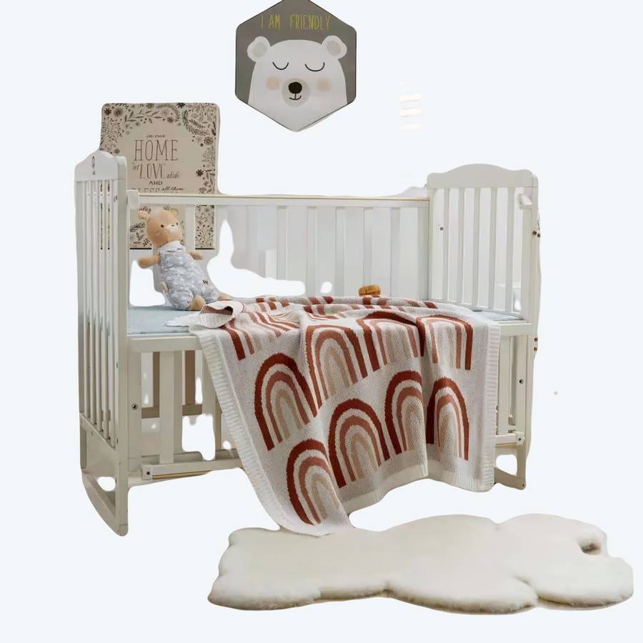 Baby Rainbow Blanket Soft Cozy Infant Bedding Plush Throw for Newborns
