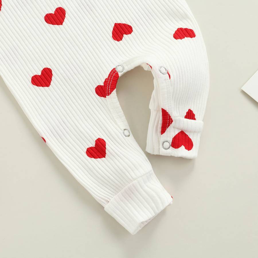 Baby Long Sleeve Heart Print Romper