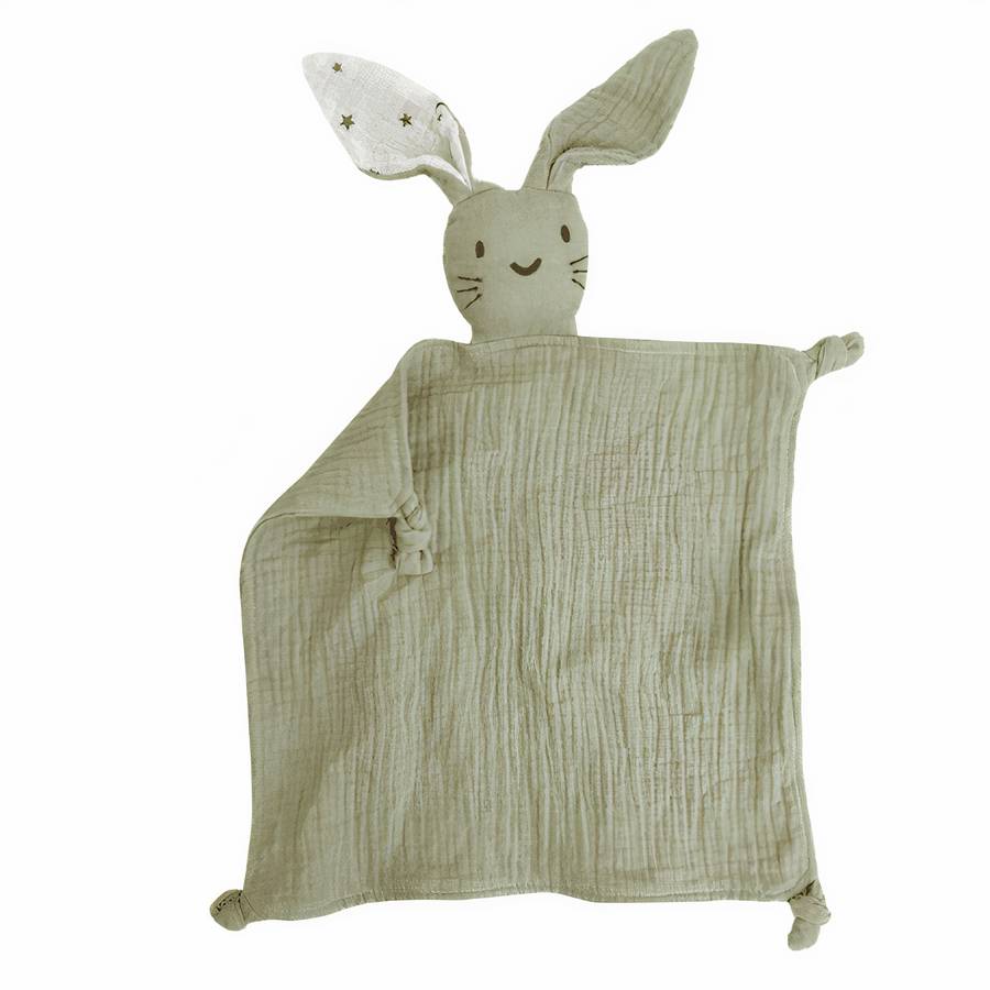Cute Baby Bunny Lovey Cotton Comforter for Boys and Girls