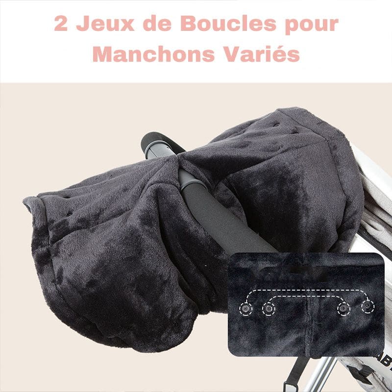 Winter Stroller Hand Muff with Phone Holder Waterproof Warm Gloves for Baby Stroller