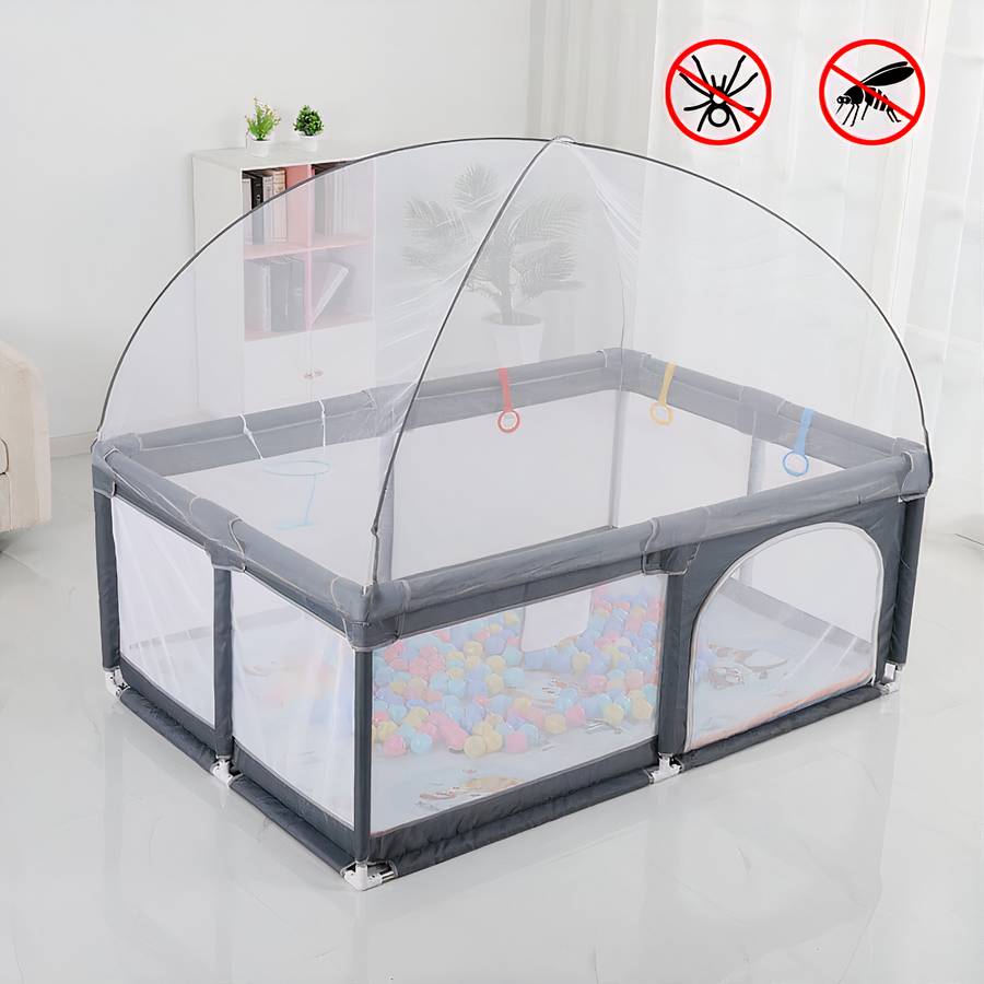 Baby Playpen with Safety Net Toddler Play Yard Portable Indoor Outdoor Fence
