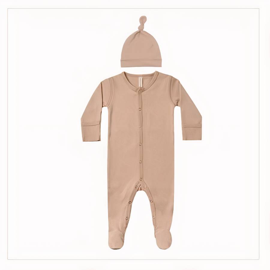 Organic Cotton Newborn Romper with Matching Hat Set