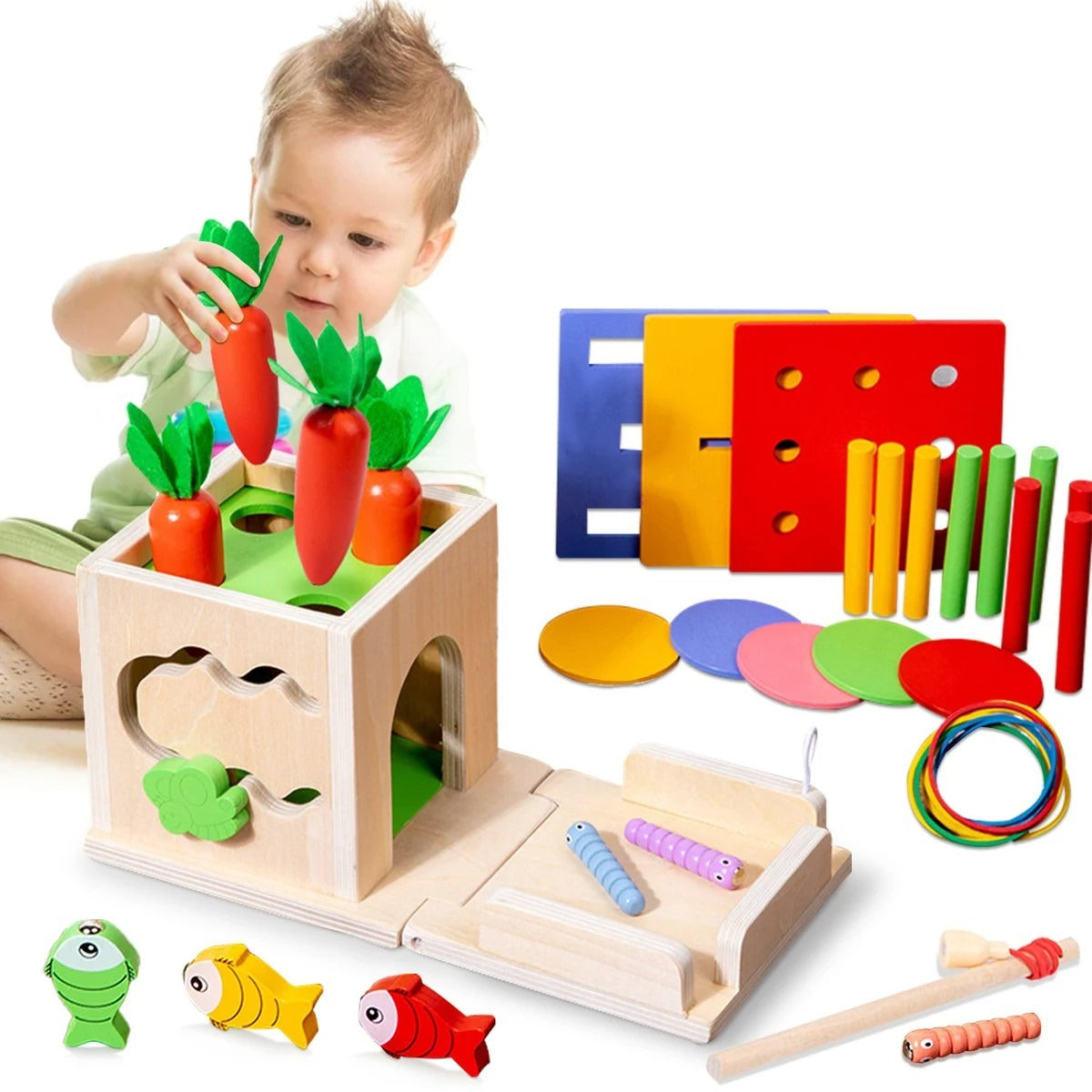 Montessori 8-in-1 Object Permanence Box Educational Toy for Toddlers
