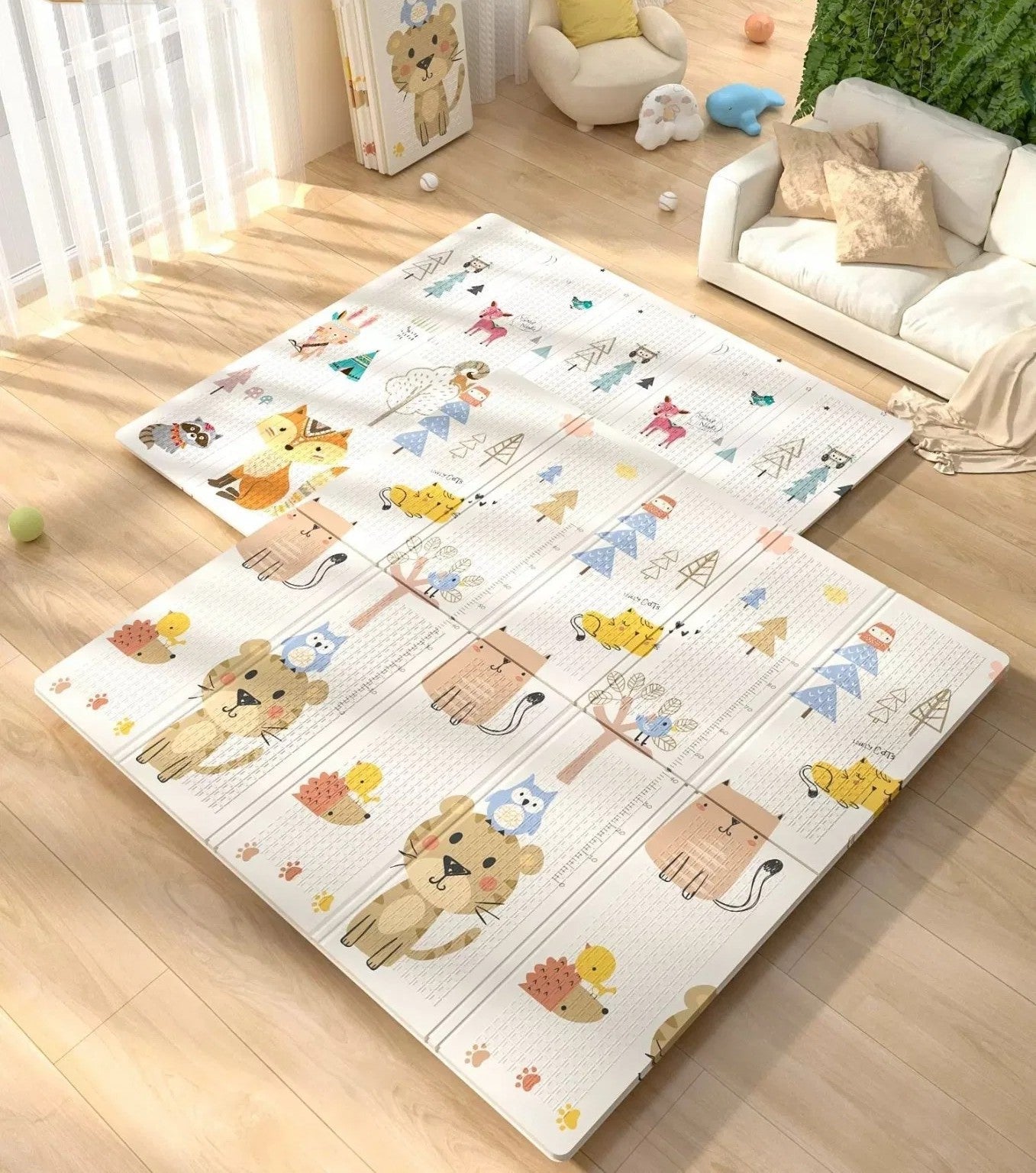 Foldable Play Mat for Babies and Kids Soft Play Rug Durable Activity Gym Mat