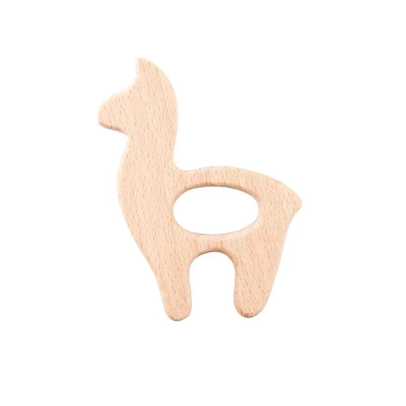 Baby Teething Ring Natural Wood Organic Infant Teether Safe Chew Toy