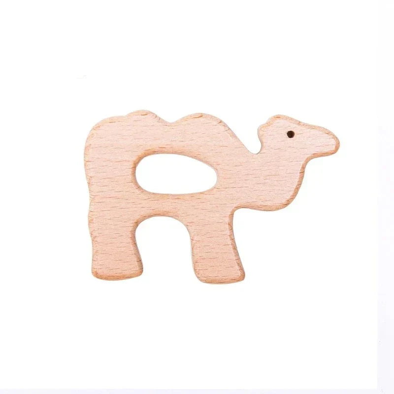 Baby Teething Ring Natural Wood Organic Infant Teether Safe Chew Toy