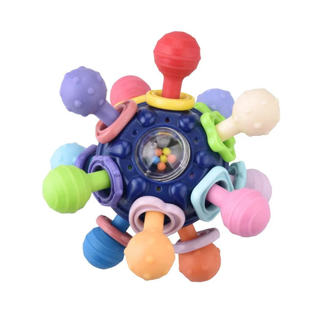 Baby Teething Toy with Rattle Soft Silicone Teether Infant Teething Ring