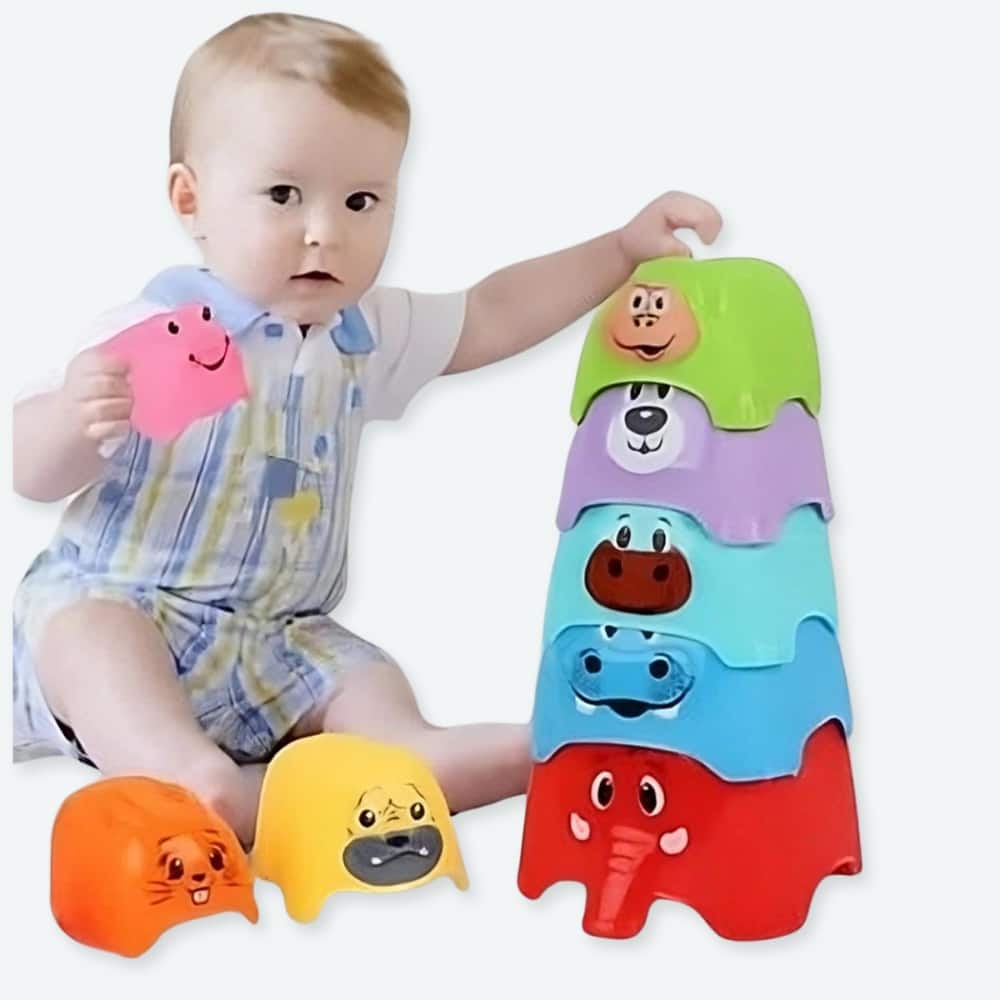Stackable Animal Shaped Baby Toy Toddler Stacking Blocks Educational Toy for Infants
