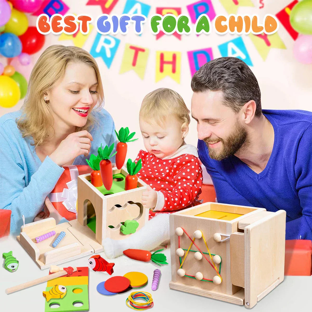 Montessori 8-in-1 Object Permanence Box Educational Toy for Toddlers