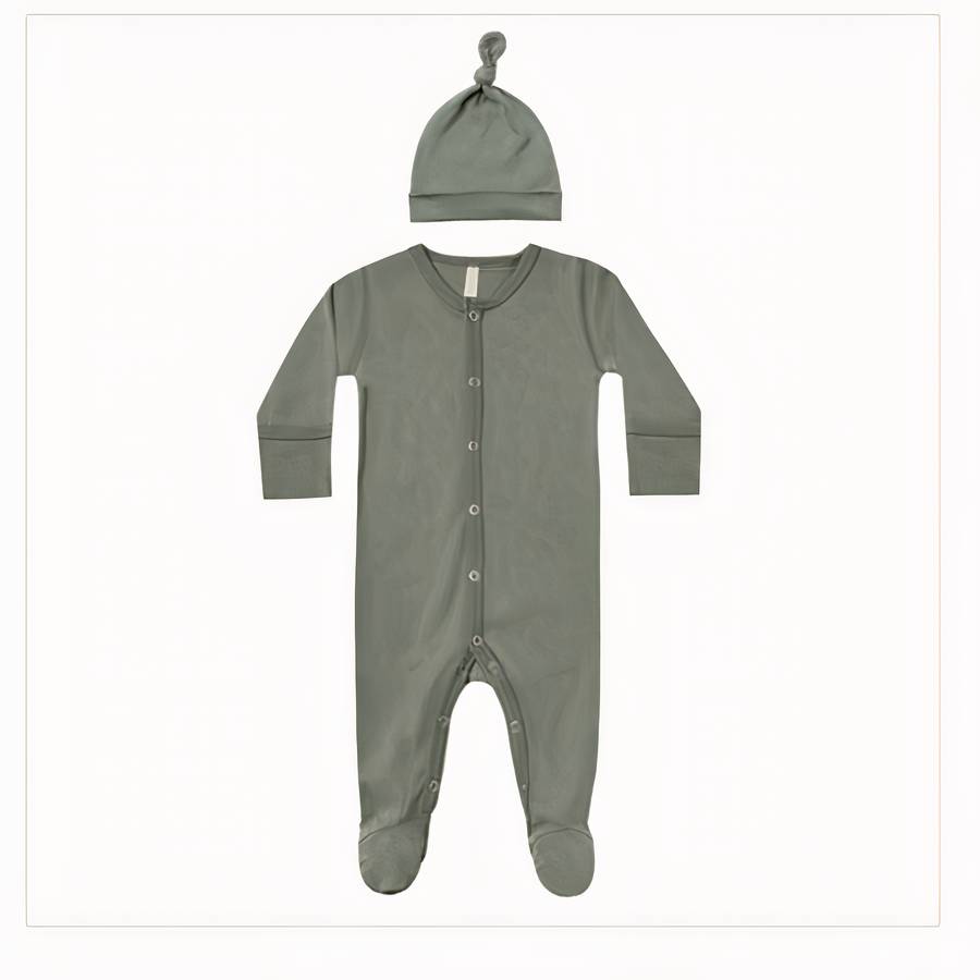 Organic Cotton Newborn Romper with Matching Hat Set
