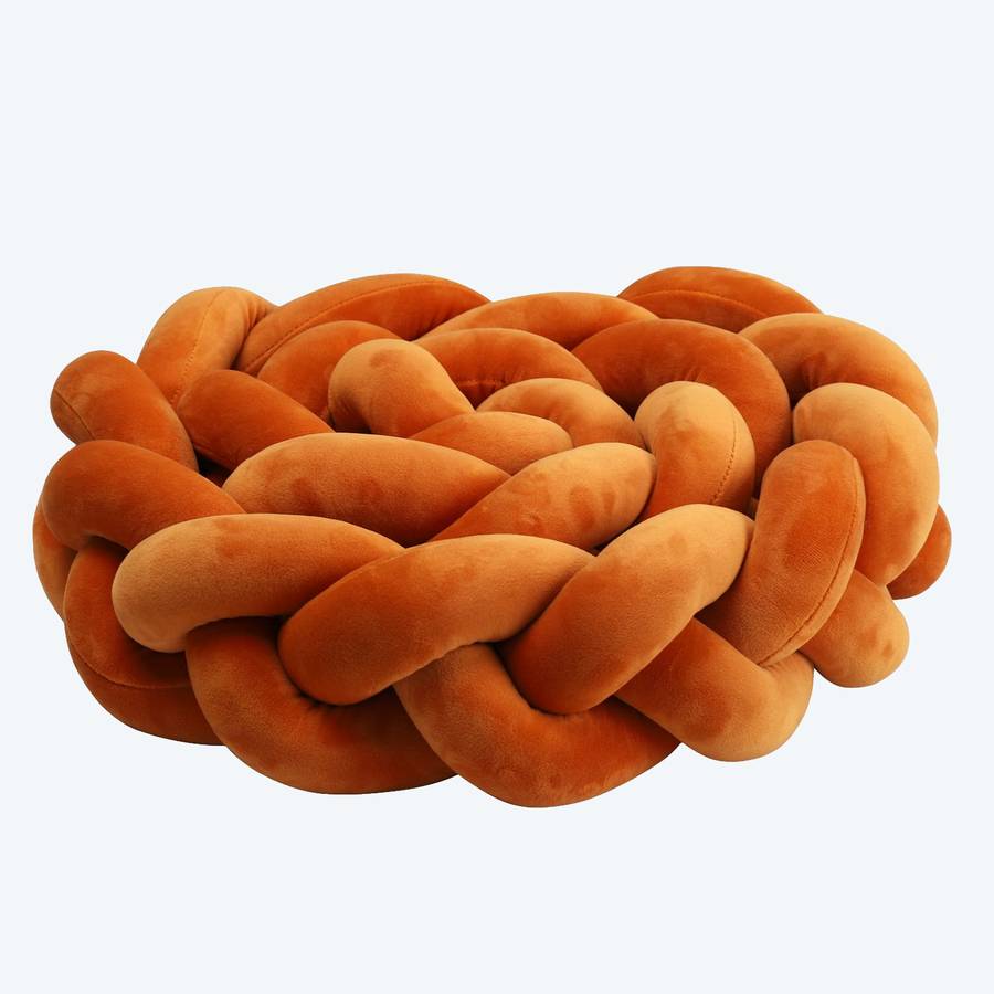 Orange Baby Crib Bumper Braided Crib Rail Protector Toddler Bed Bumper for Nursery Safety