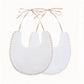 Double Sided Embroidered Cotton Baby Bib Natural Soft Toddler Feeding Accessory