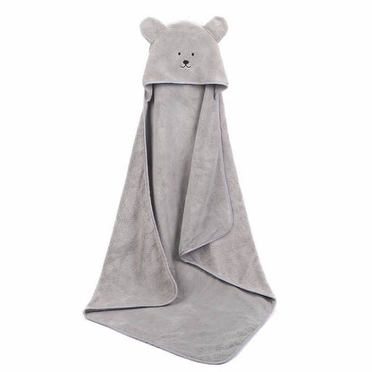Baby Hooded Bath Towel Soft Absorbent Infant Bathrobe Wrap