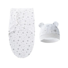 Swaddle Sleeping Bag with Matching Baby Hat for Newborns