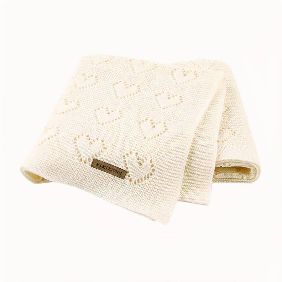 Baby Cotton Knit Blanket Soft Breathable Natural Baby Bedding