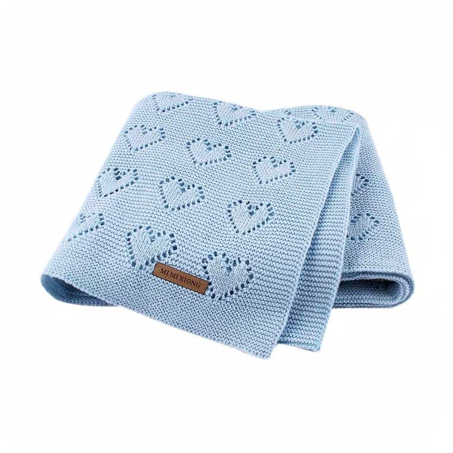 Baby Cotton Knit Blanket Soft Breathable Natural Baby Bedding